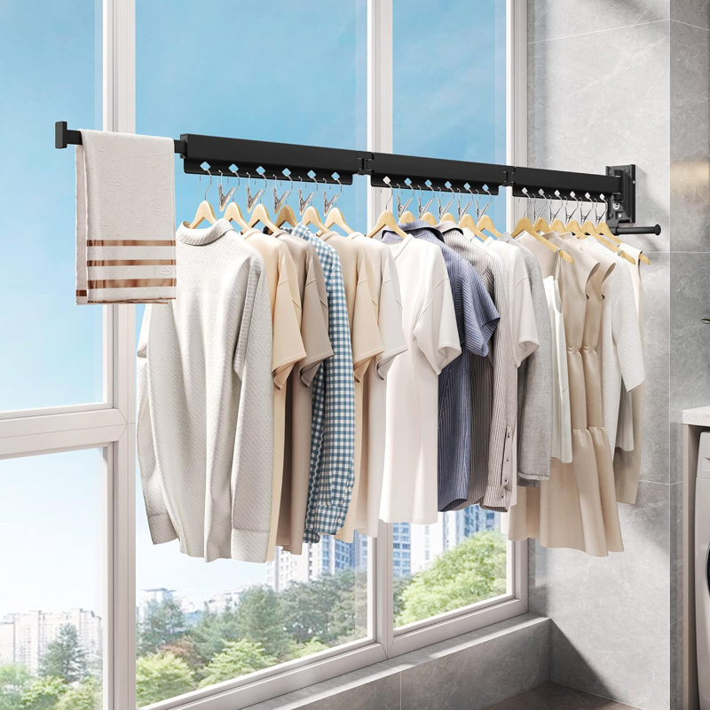 Rebrilliant metal foldable wall mounted drying rack wayfair